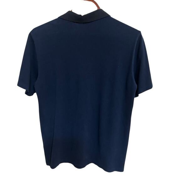 Theory Navy / Black Placket Standard Polo in Piqué Cotton - M - Picture 4 of 6